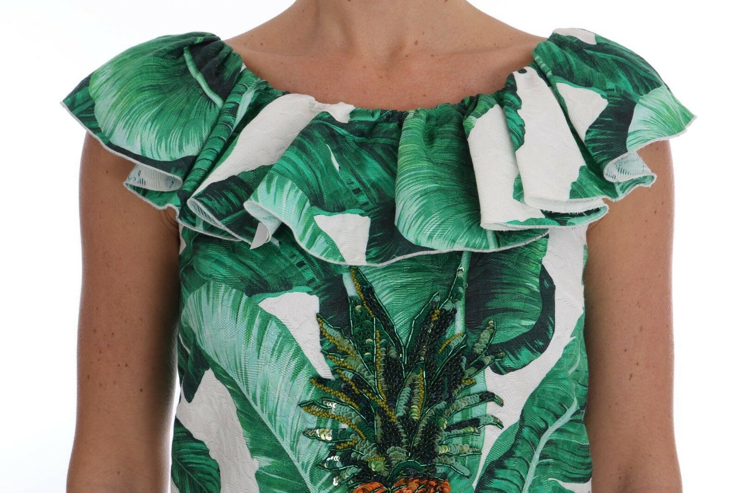 Dolce & Gabbana - T-shirt con paillettes e ananas e banana