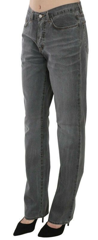 Jeans con pantaloni in denim dritti a vita media Just Cavalli Grey Washed