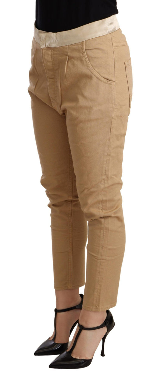 Pantaloni elasticizzati aderenti a vita media CYCLE beige