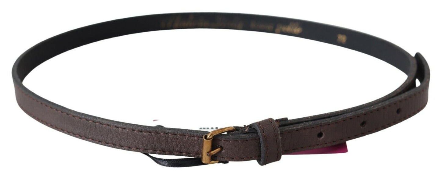 MILA SCHÖN Marrone Vera Pelle Skinny Moda Scuro