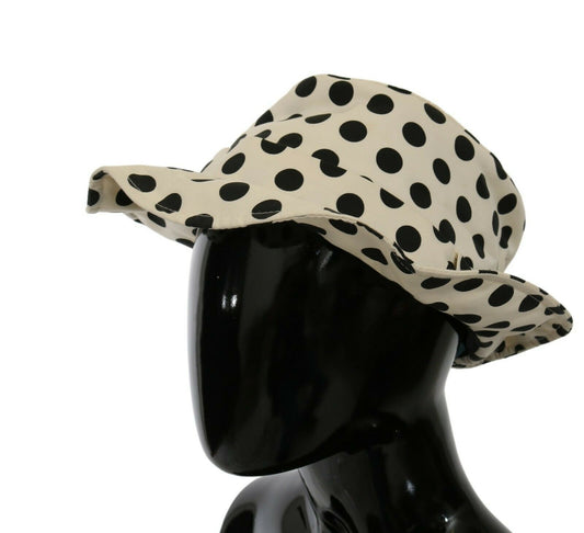 Cappello Trilby Dolce & Gabbana bianco 100% cotone con motivo a pois