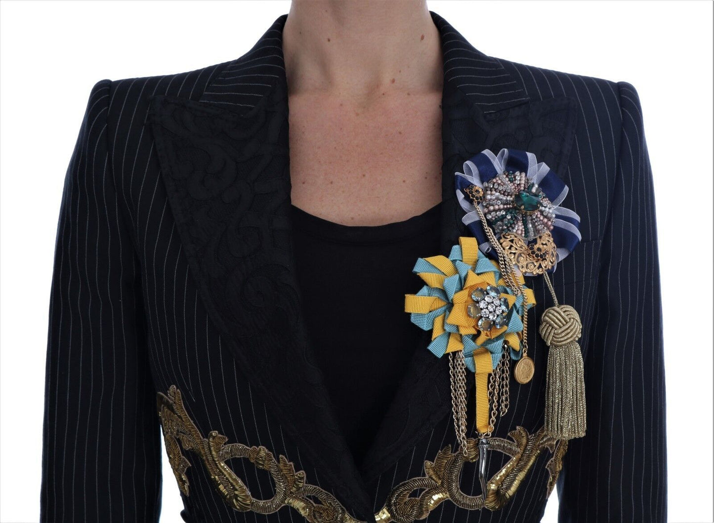 Giacca blazer da favola in cristallo nero Dolce & Gabbana