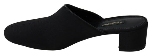 Sandali con zeppa in grosgrain nero Dolce & Gabbana da donna
