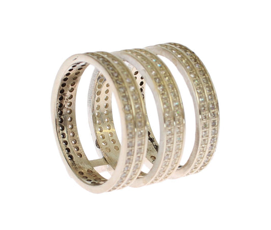 Anello da donna autentico Nialaya in argento sterling 925 con zirconi trasparenti