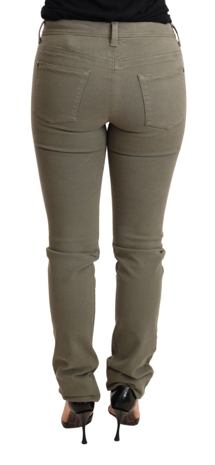 Jeans skinny slim a vita bassa in cotone verde Ermanno Scervino
