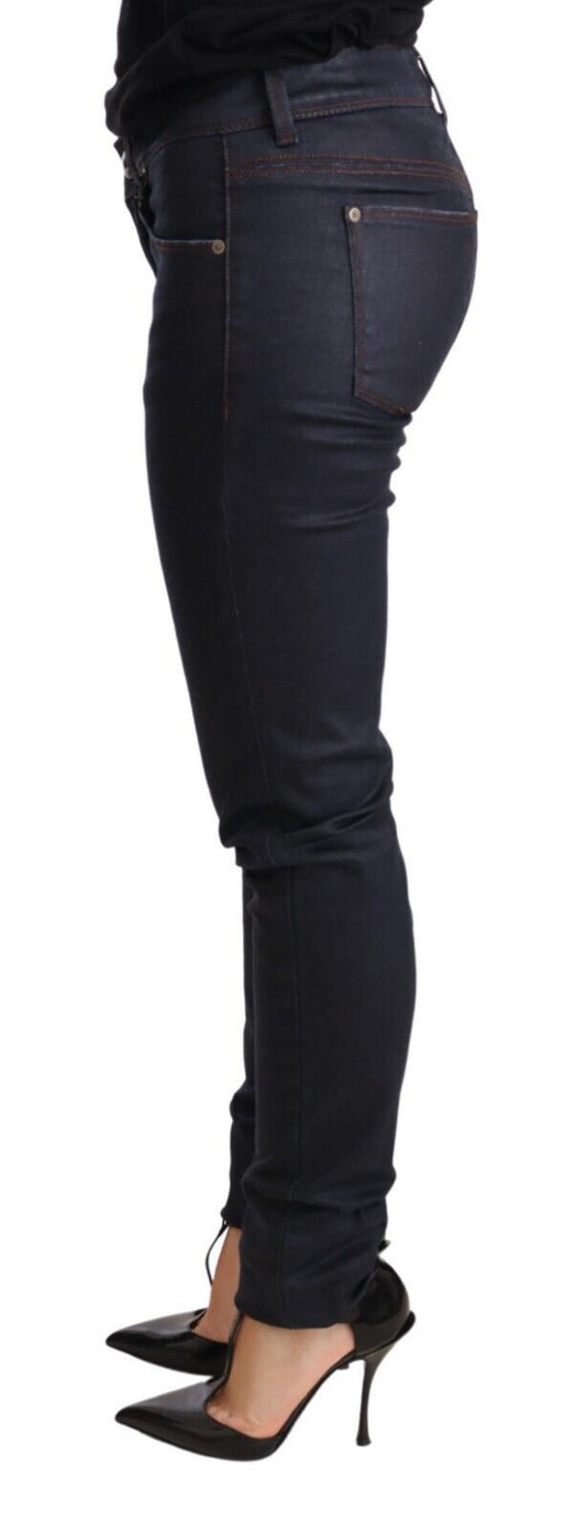 Jeans skinny slim a vita bassa blu Ermanno Scervino in cotone