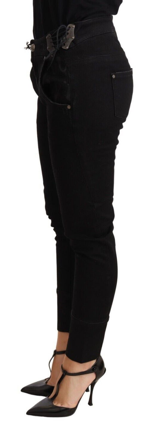Jeans skinny slim a vita bassa neri Ermanno Scervino in cotone