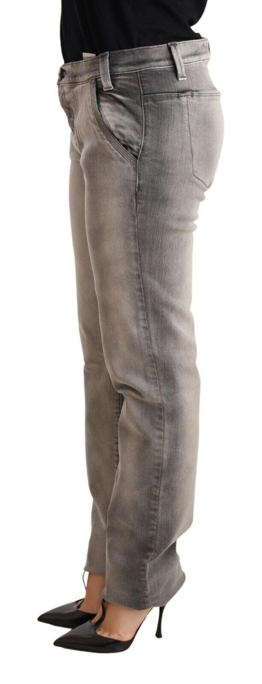 Jeans skinny a vita bassa in cotone grigio lavato Ermanno Scervino
