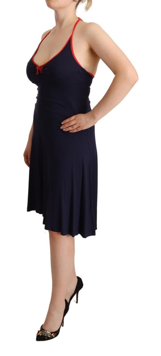 Abito midi a tubino senza maniche blu navy Roccobarocco