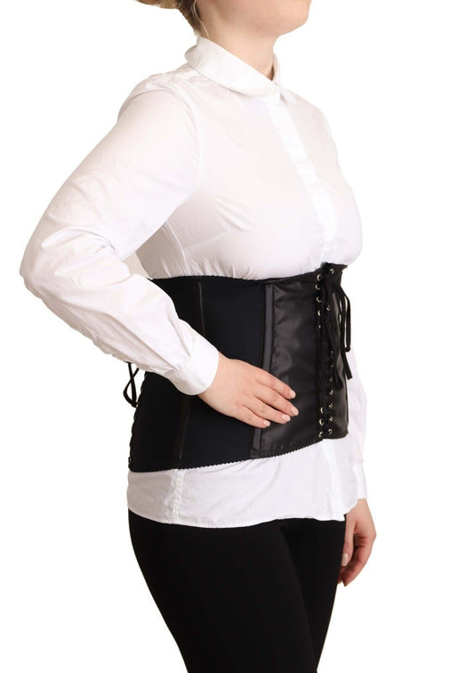 Dolce & Gabbana Top con cintura elasticizzata in vita e corsetto nero