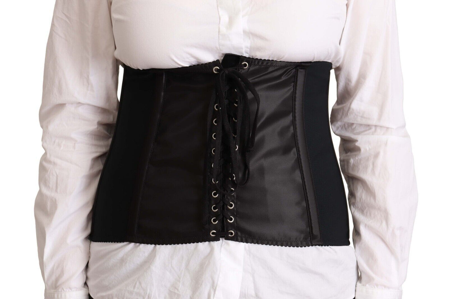Dolce & Gabbana Top con cintura elasticizzata in vita e corsetto nero