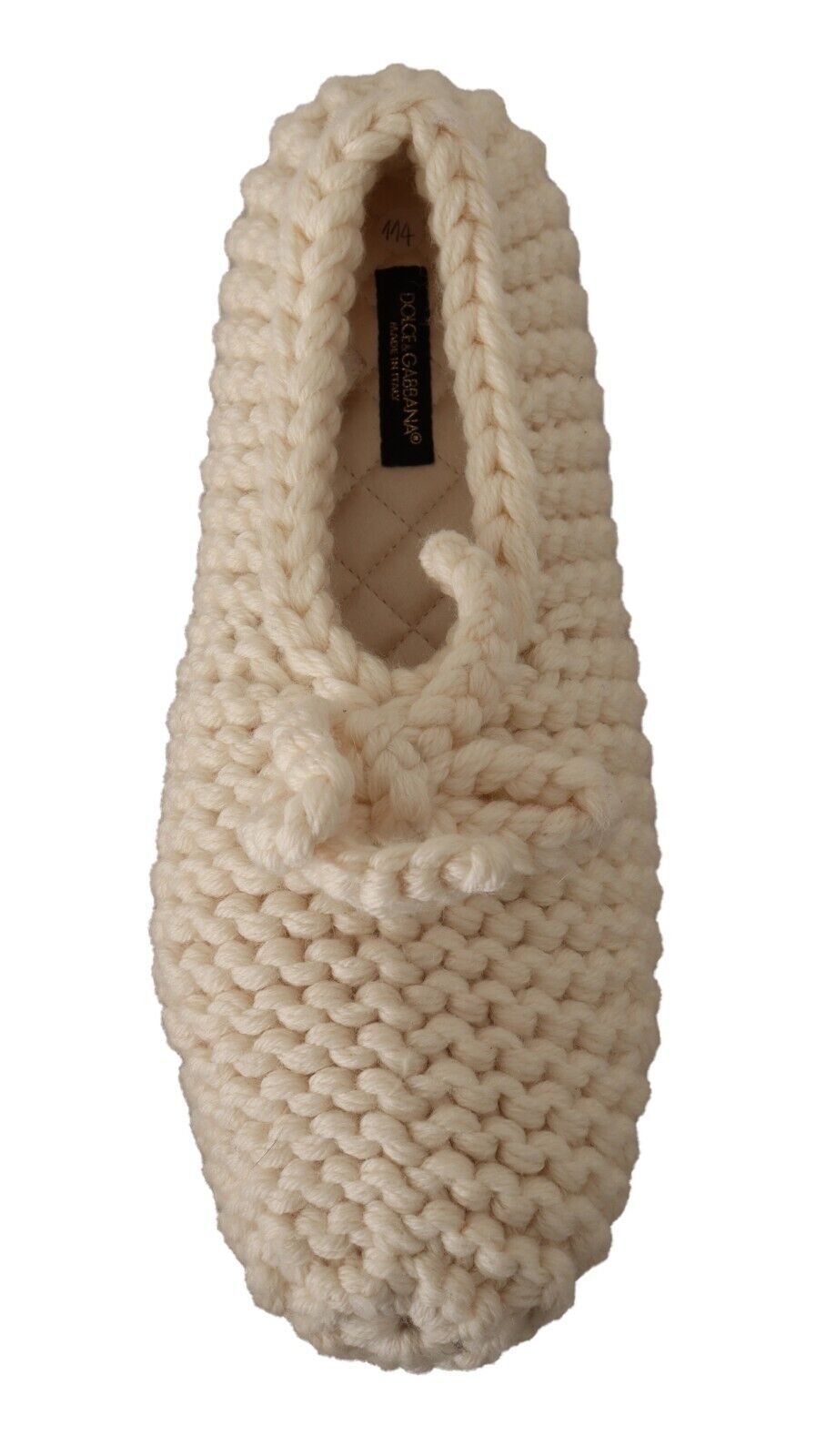 Dolce & Gabbana Ballerine bianche slip-on in maglia di lana