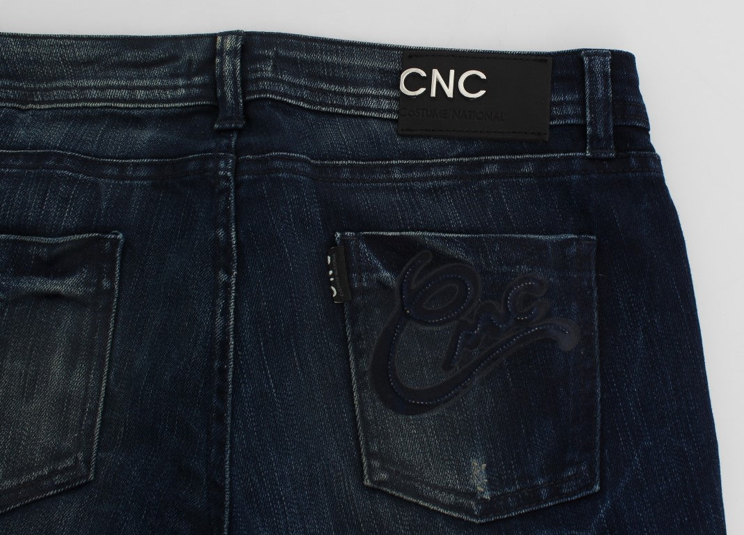 Jeans aderenti slim fit in cotone blu lavato Costume National