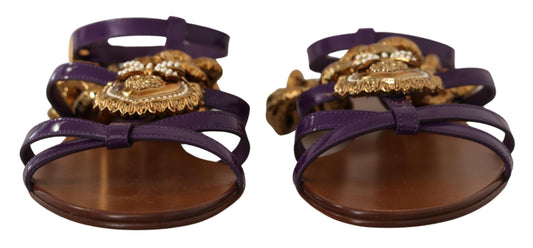 Sandali bassi Devotion in pelle viola Dolce & Gabbana