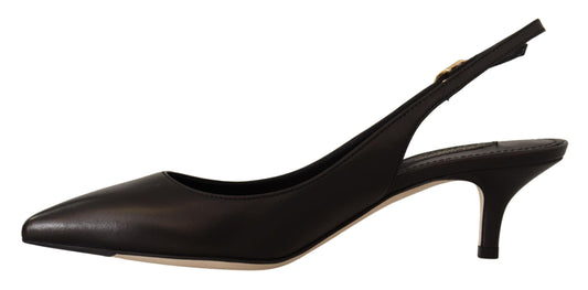 Scarpe con tacco e décolleté in pelle nera Dolce & Gabbana