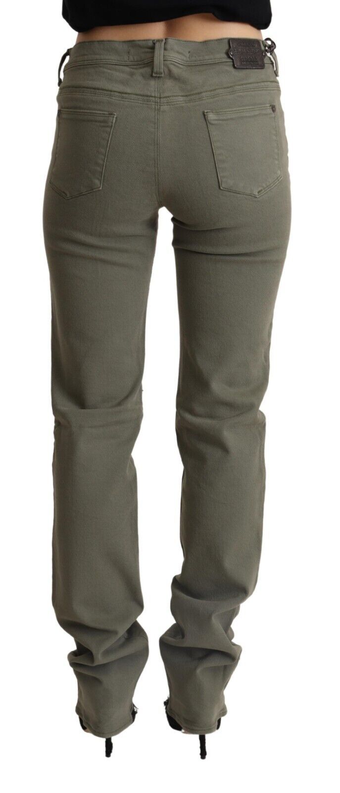 Jeans skinny in cotone a vita bassa grigio Ermanno Scervino