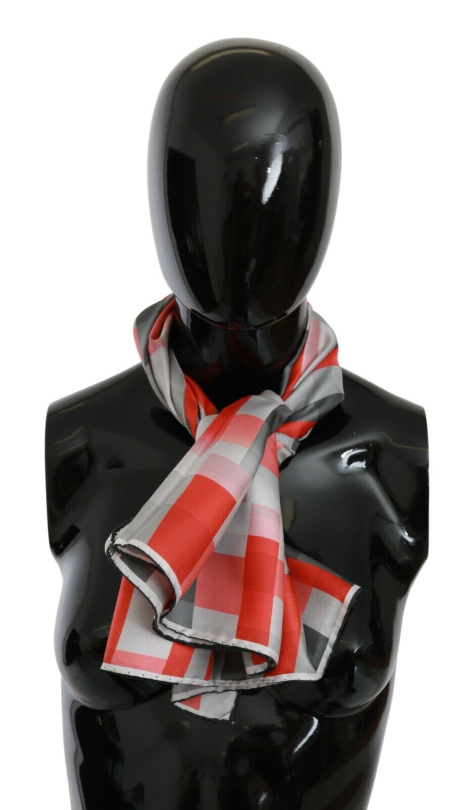 Sciarpa foulard in seta grigio-rossa Costume National