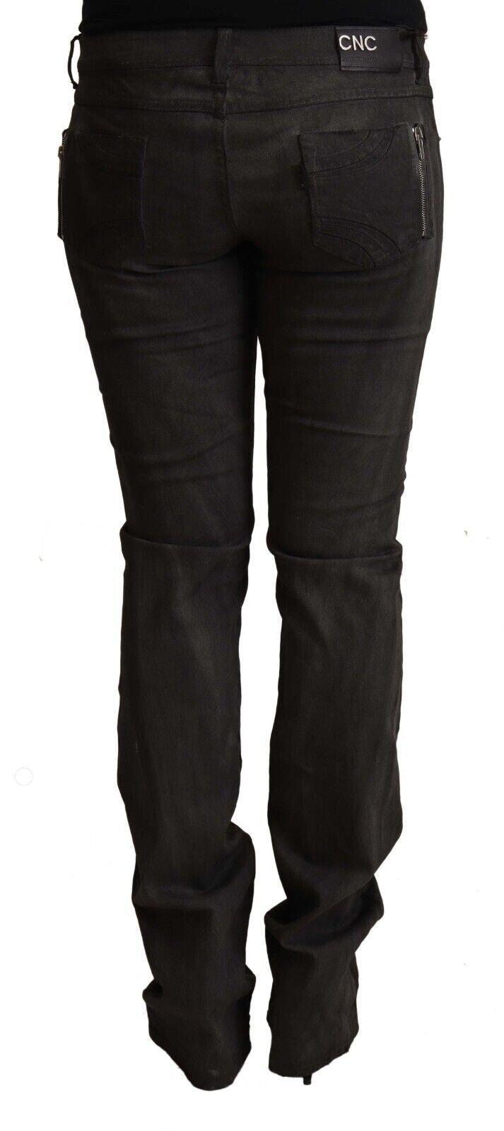 Pantaloni skinny a vita media in cotone nero Costume National