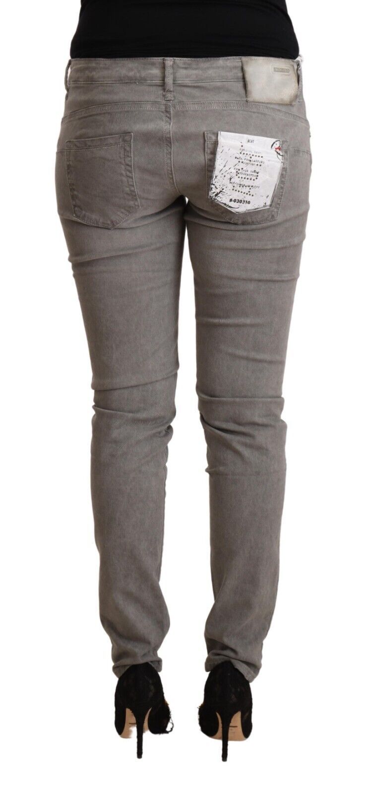 Jeans slim fit in cotone lavato grigio chiaro Acht