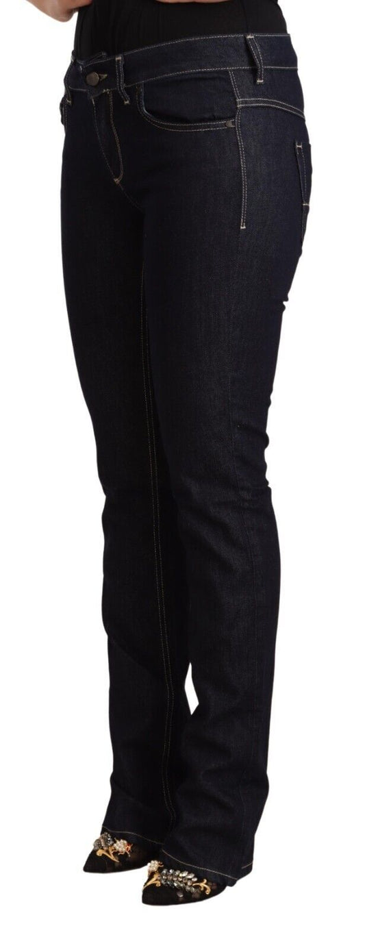 Jeans skinny a vita bassa in cotone elasticizzato nero GF Ferre
