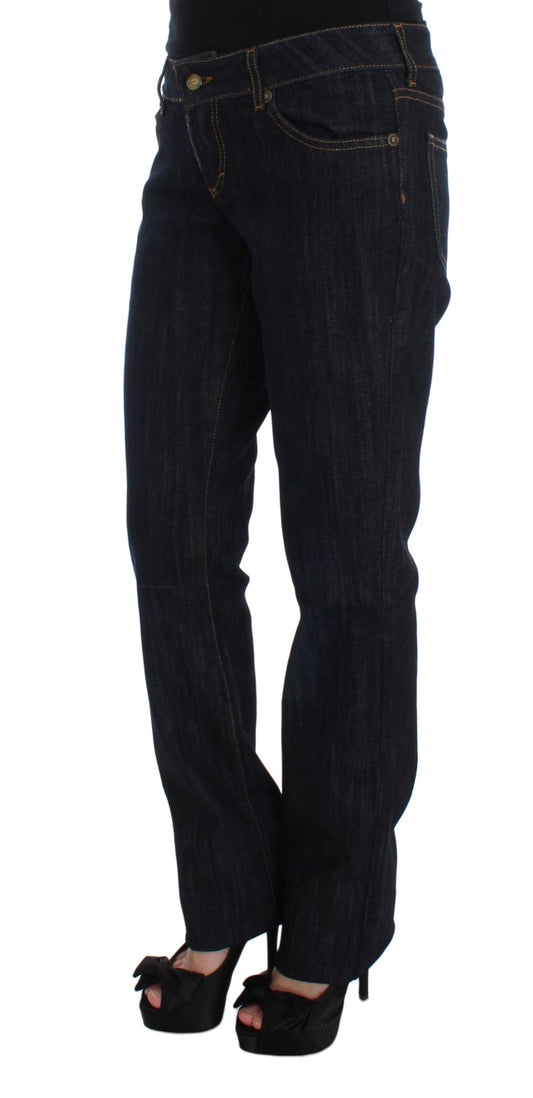 Jeans elasticizzati a taglio dritto in cotone blu Cavalli