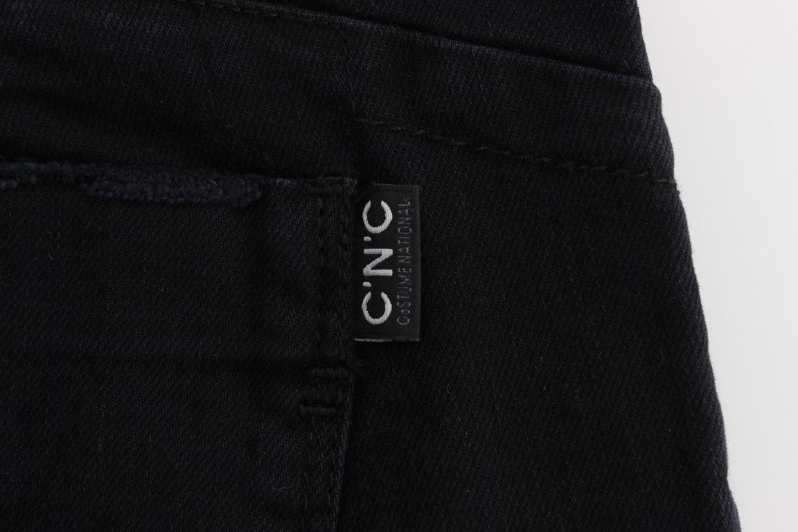 Jeans aderenti corti in cotone nero Costume National