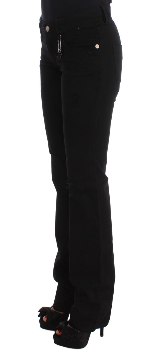 Jeans bootcut slim fit in cotone nero Costume National