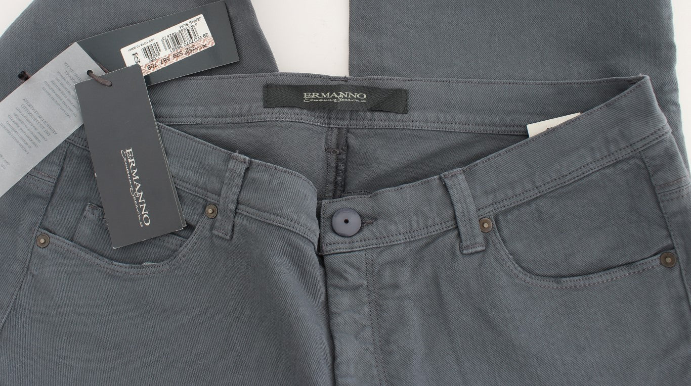 Jeans bootcut slim fit in misto cotone blu Ermanno Scervino