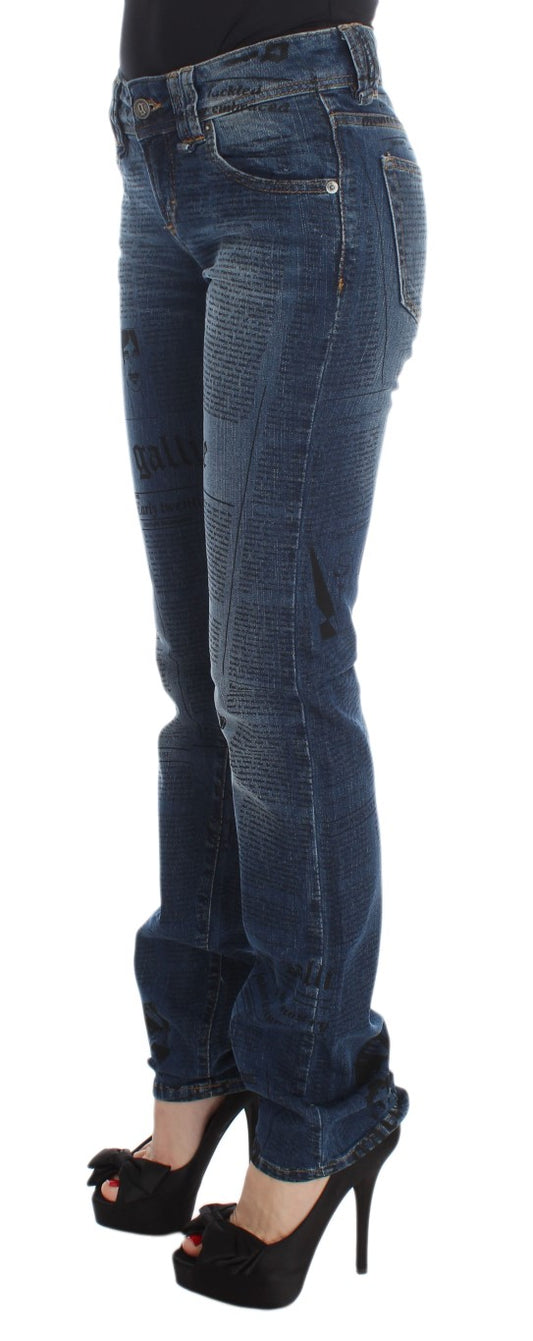 Jeans bootcut slim fit in misto cotone blu lavaggio John Galliano