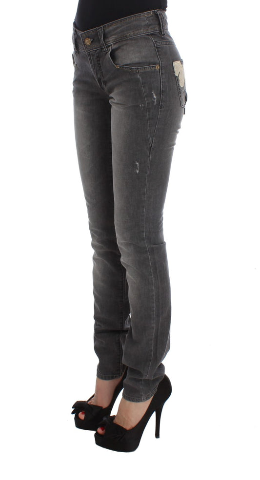 Jeans elasticizzati slim fit in misto cotone lavaggio grigio John Galliano