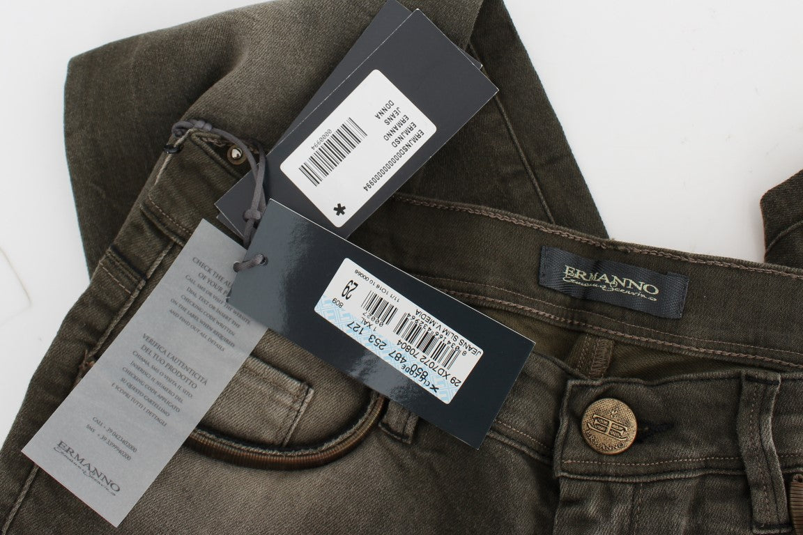 Jeans slim fit in misto cotone lavaggio grigio Ermanno Scervino