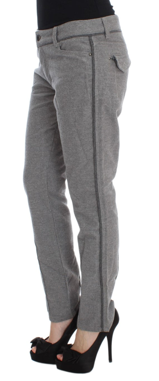 Pantaloni casual vestibilità dritta Ermanno Scervino in cotone grigio