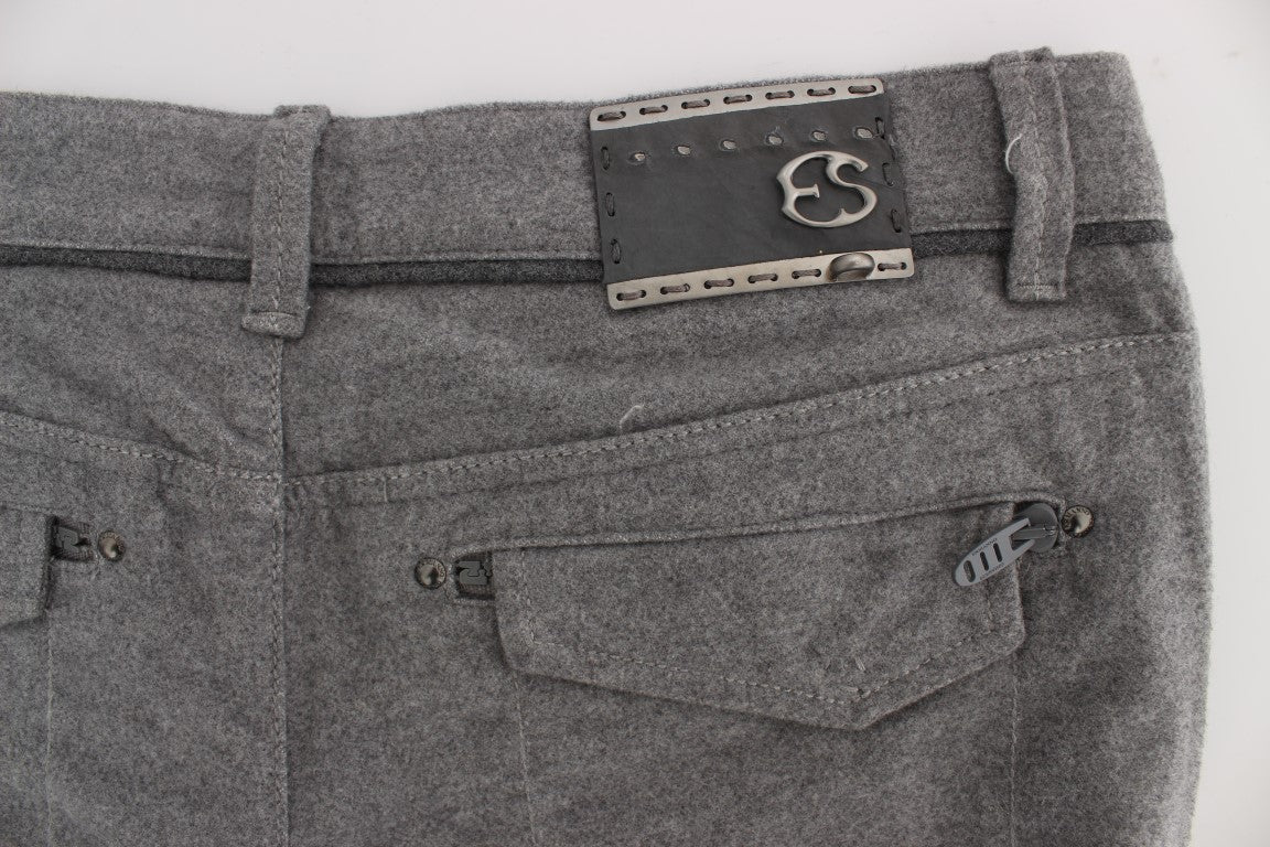 Pantaloni casual vestibilità dritta Ermanno Scervino in cotone grigio