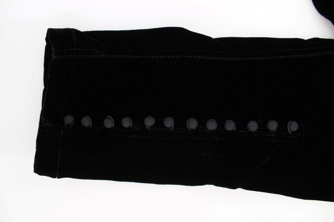 Ermanno Scervino Pantaloni Slim Fit in Velluto di Misto Viscosa Nero