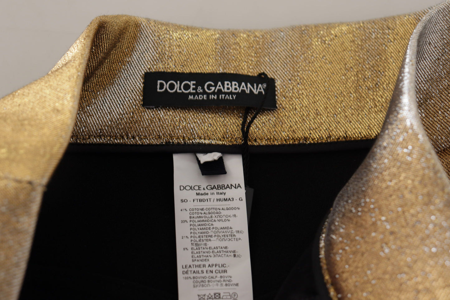 Shorts caldi in misto cotone dorato glitterato Dolce & Gabbana