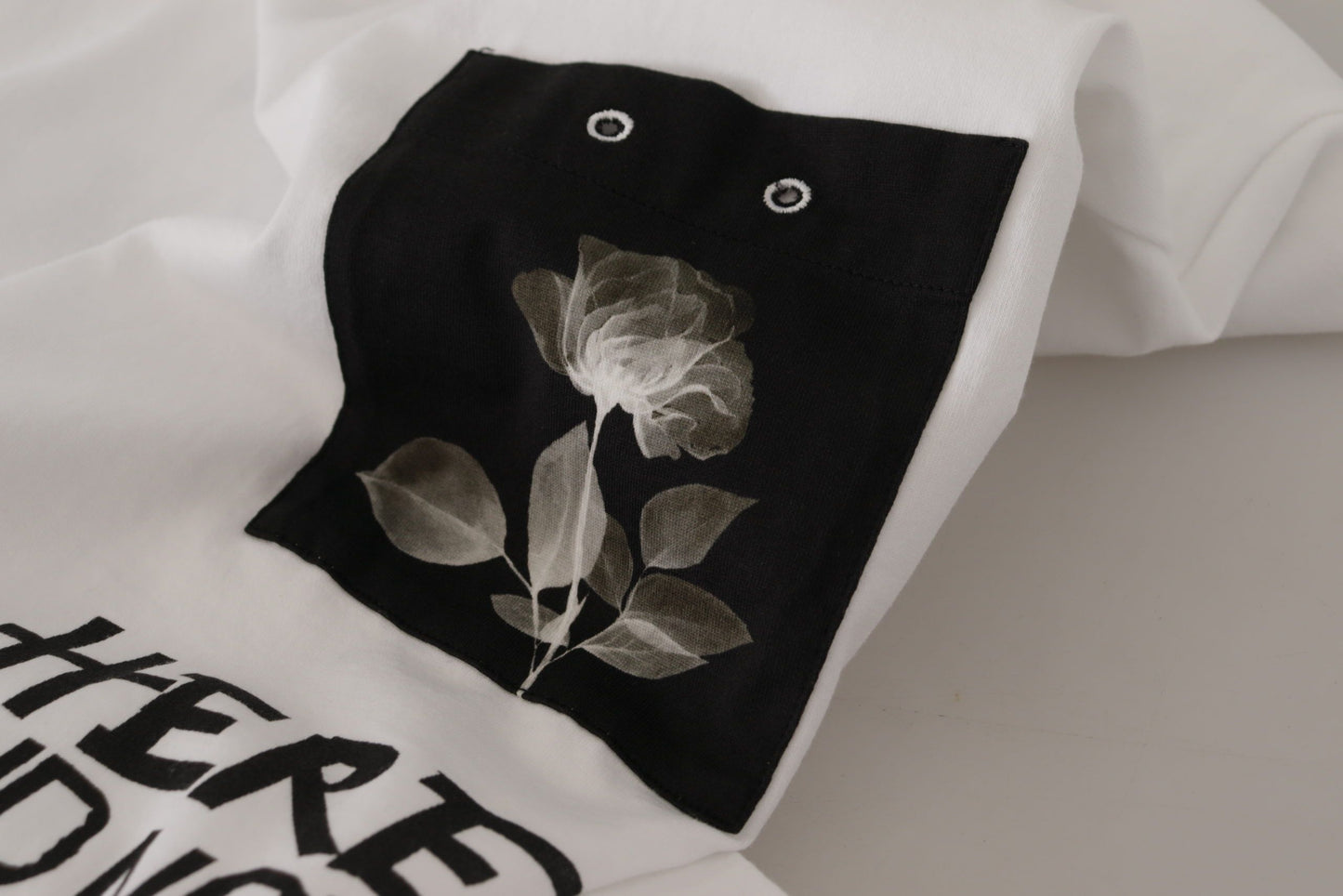 T-shirt in cotone con stampa slogan bianca Dolce & Gabbana a girocollo