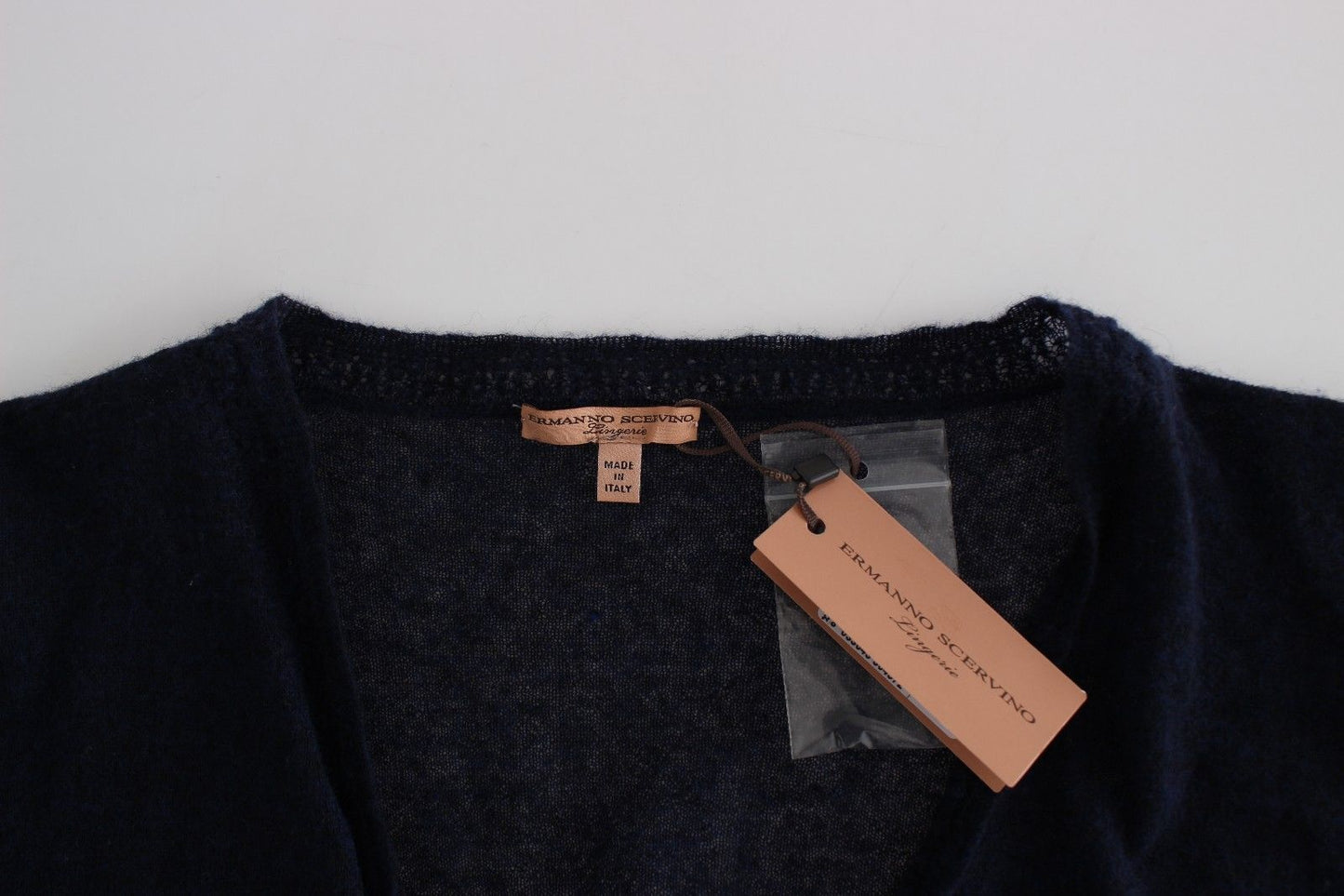 Ermanno Scervino Maglia Cardigan in Maglia di Lana Blu