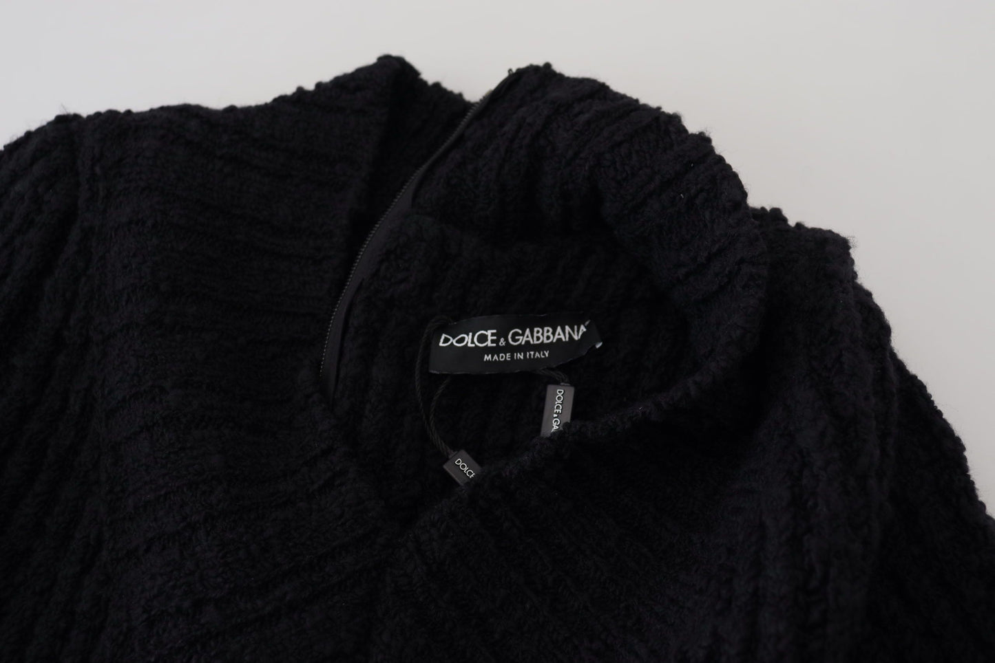 Abito tubino in maglia di lana nera Dolce & Gabbana