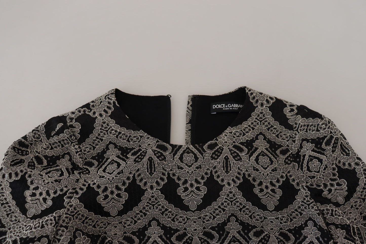 Dolce & Gabbana Abito aderente in jacquard grigio nero