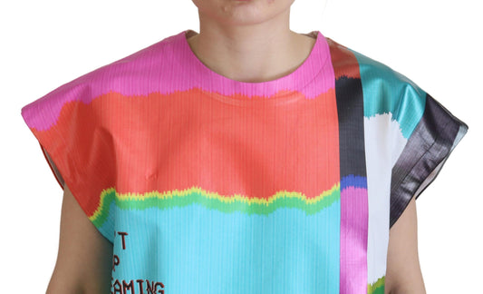 Dolce & Gabbana Multicolor TV Print Blusa T-shirt in cotone