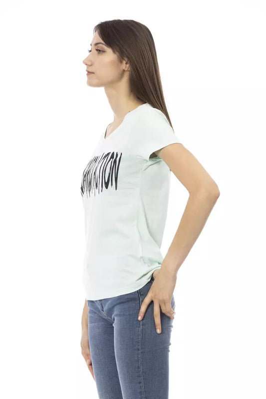 Top da donna Trussardi Action in cotone azzurro