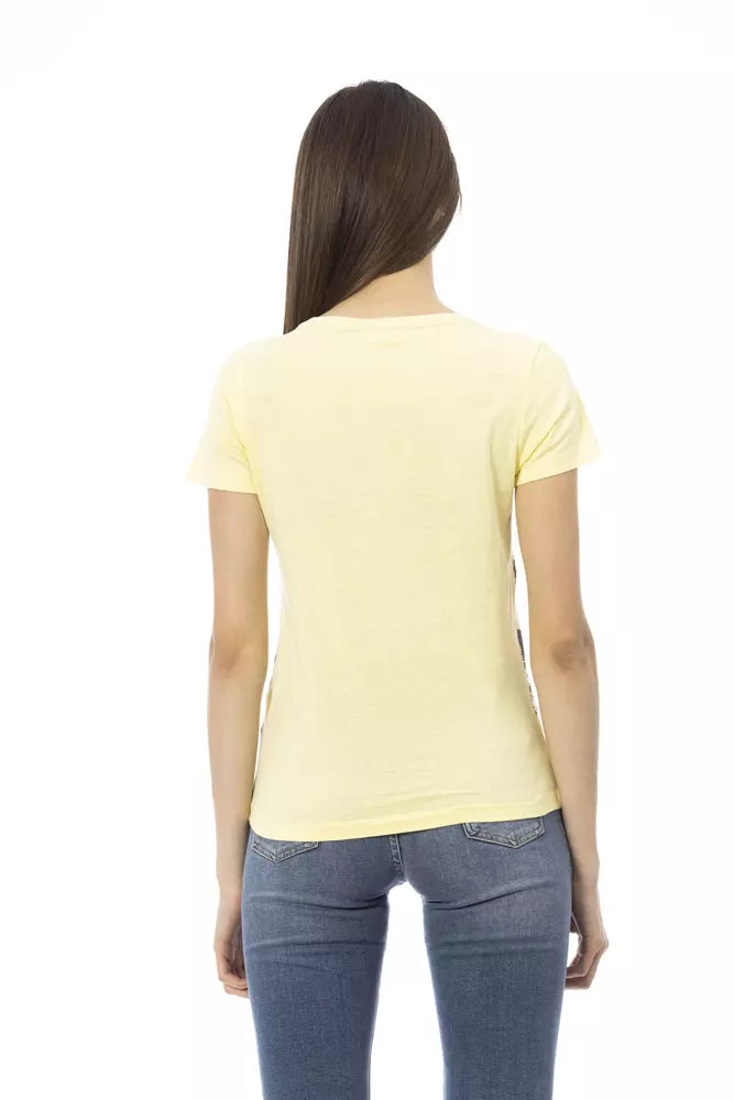 T-shirt da donna in cotone giallo Trussardi Action