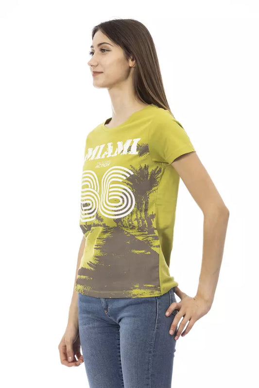 T-shirt da donna in cotone verde Trussardi Action