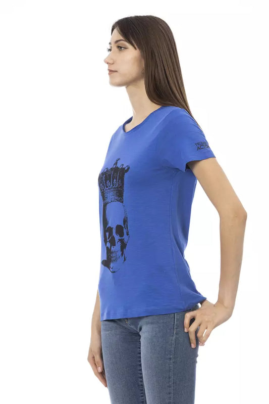 T-shirt da donna Trussardi Action in cotone blu