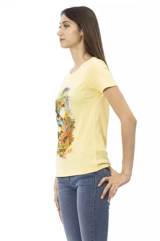 T-shirt da donna in cotone giallo Trussardi Action