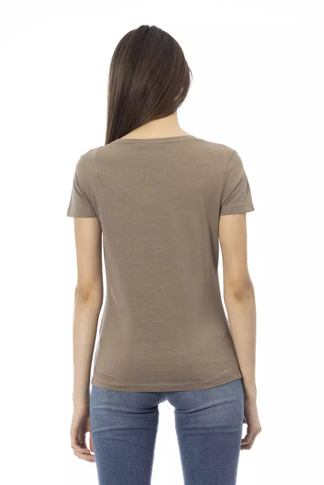 T-shirt da donna in cotone marrone Trussardi Action