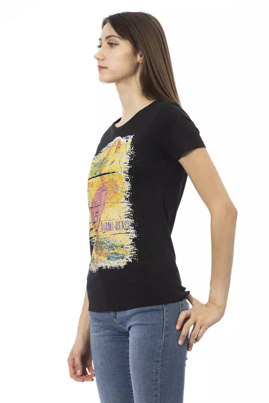 T-shirt da donna Trussardi Action in cotone nero
