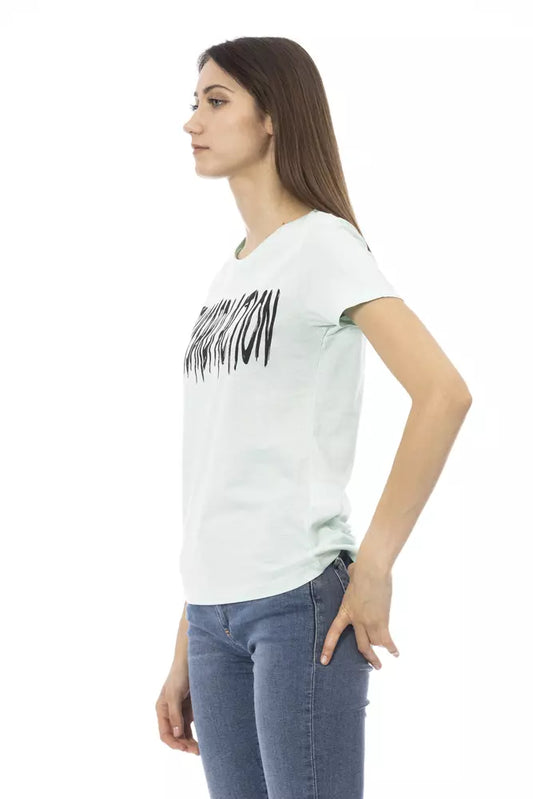 T-shirt da donna in cotone azzurro Trussardi Action