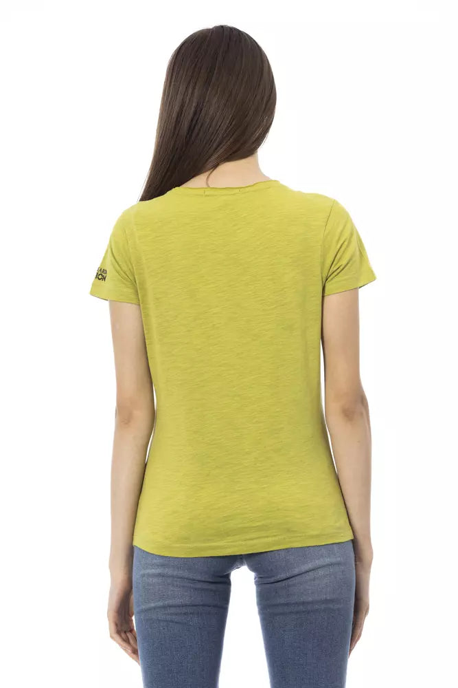 T-shirt da donna in cotone verde Trussardi Action