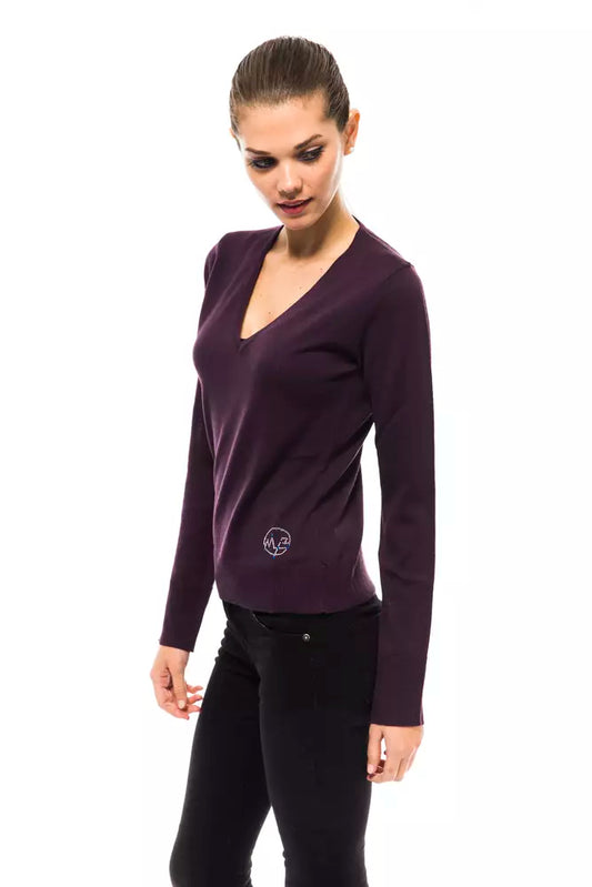 Maglione da donna in lana viola Montana Blu